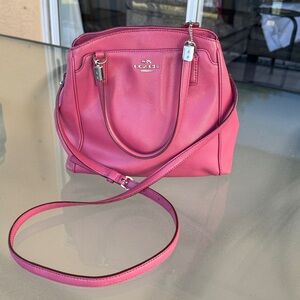 Coach F34663 Pink Mini Satchel Crossbody Leather Top Handle Bag